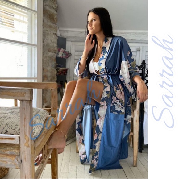 New Gorgeous Bohemian Floral Print Kimono Duster - Picture 4 of 16